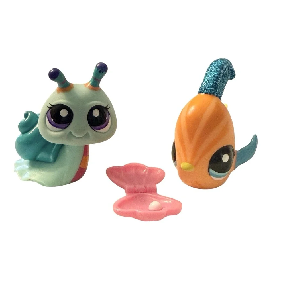 LPS 2011 Walmart Snail #2478 Angelfish #2479 w/Shell Accessory Authentic